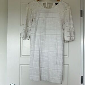 J. Crew Womens Cotton Flutter Sleeve Eyelet Shift Dress